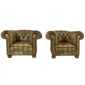 CHESTERFIELD, ARMCHAIRS, PAIR
