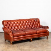 CHESTERFIELD BROWN LEATHER COU