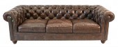 CHESTERFIELD STYLE BROWN LEATH