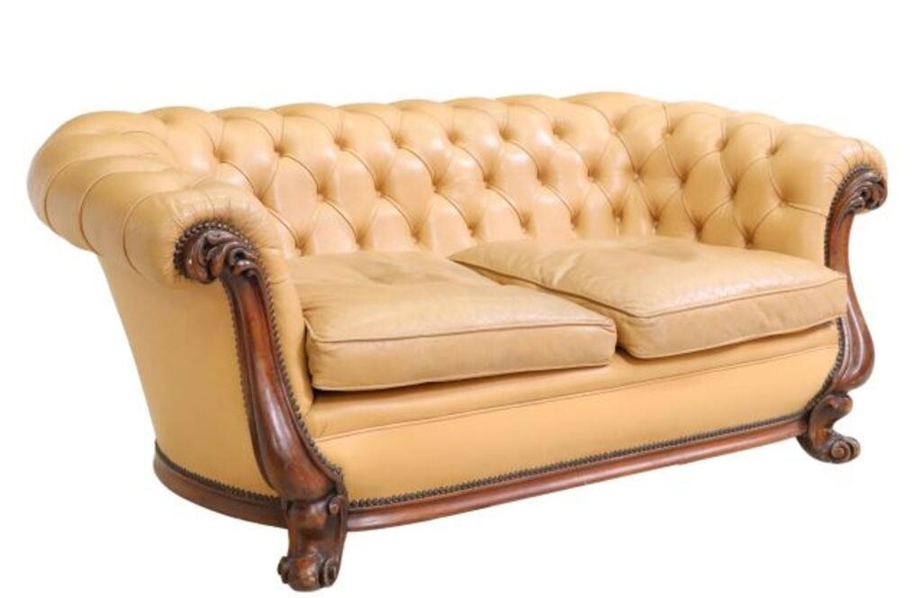 CHESTERFIELD STYLE TAN TUFTED