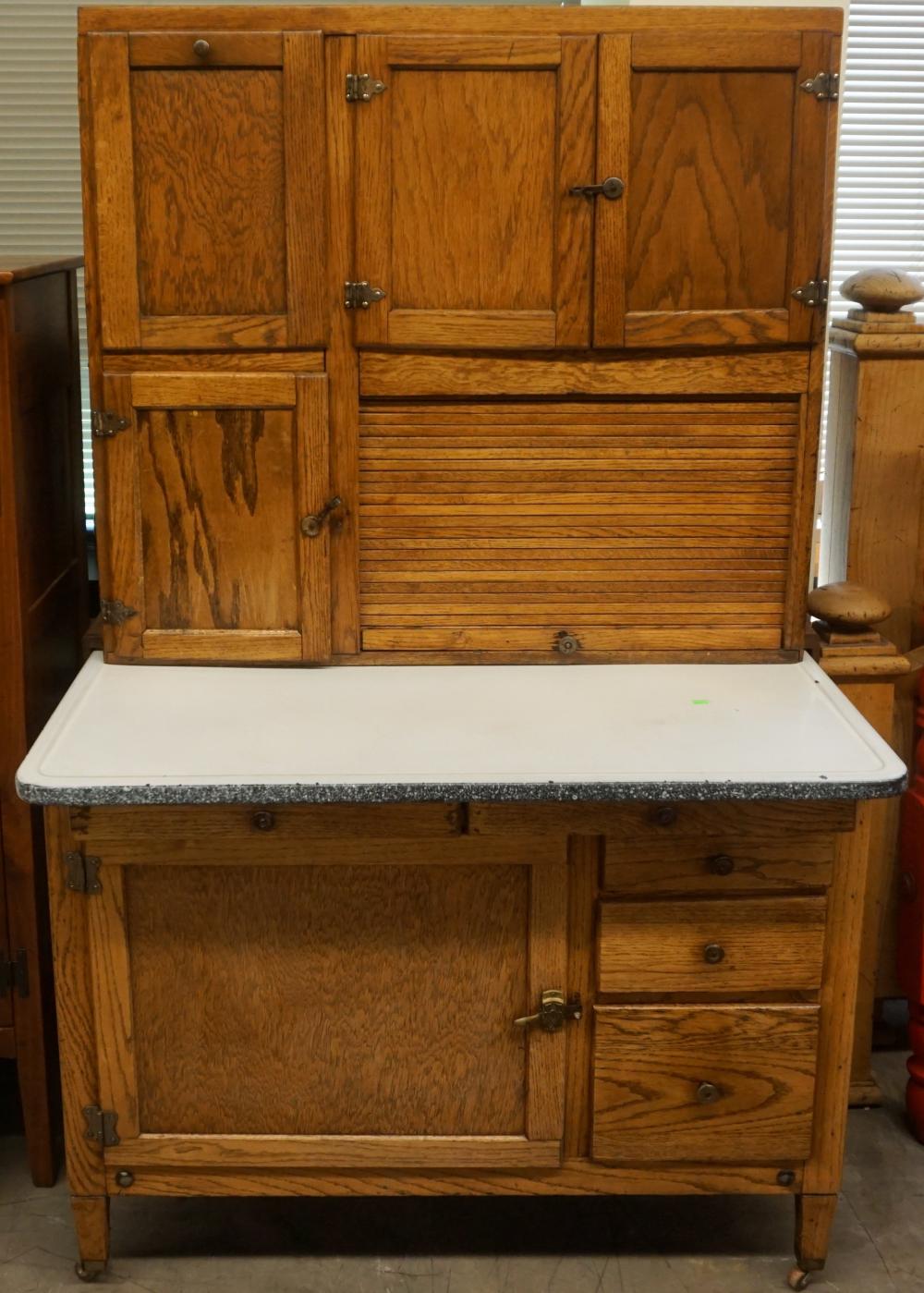 CHESTNUT AND ENAMEL TWO-PART