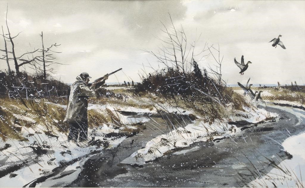 CHET RENESON (B. 1934)Winter Duck