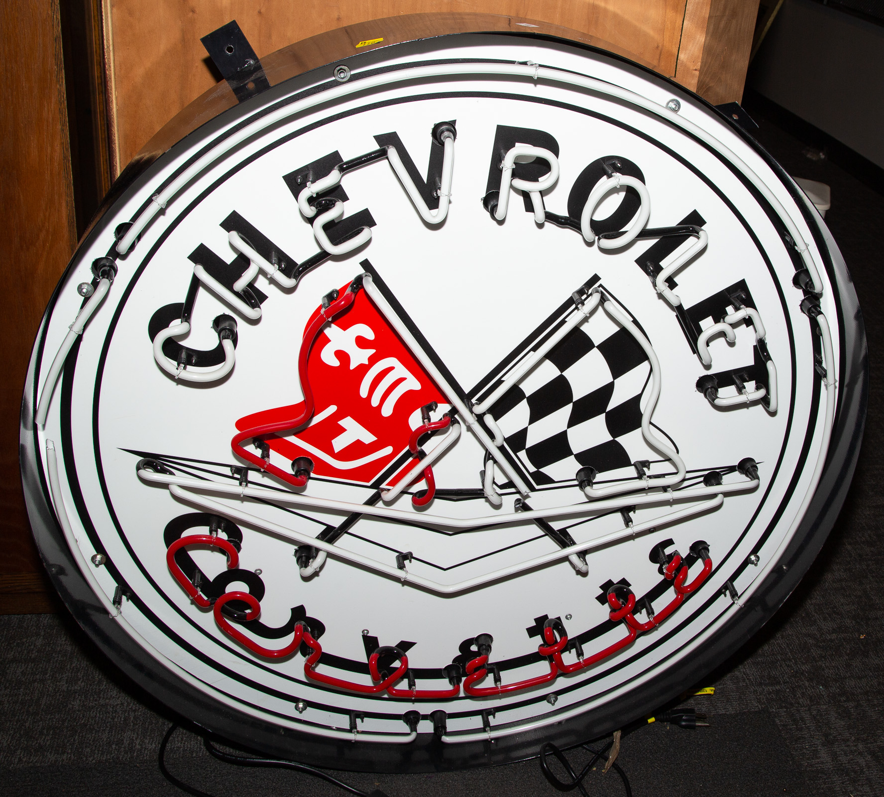 CHEVROLET CORVETTE NEON CLOCK Large