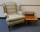 CHEVRON UPHOLSTERED WING BACK