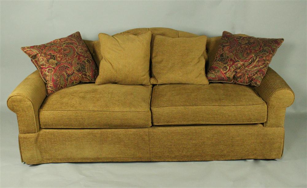CHEVRON VELVET UPHOLSTERED SOFA