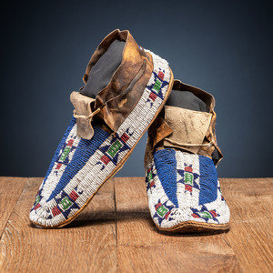 Cheyenne Beaded Hide Moccasins
