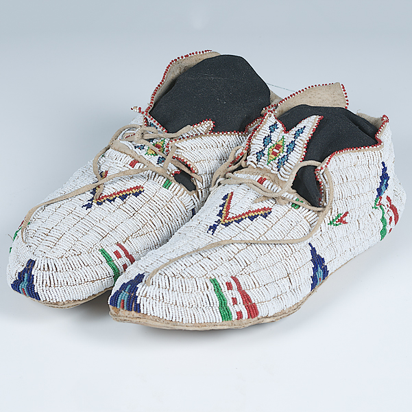Cheyenne Beaded Hide Moccasins