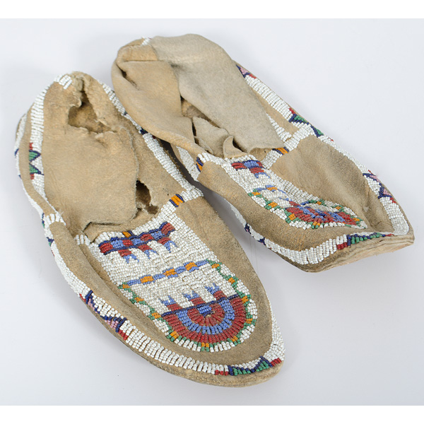 Cheyenne Beaded Hide Moccasins