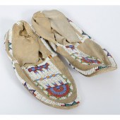Cheyenne Beaded Hide Moccasins