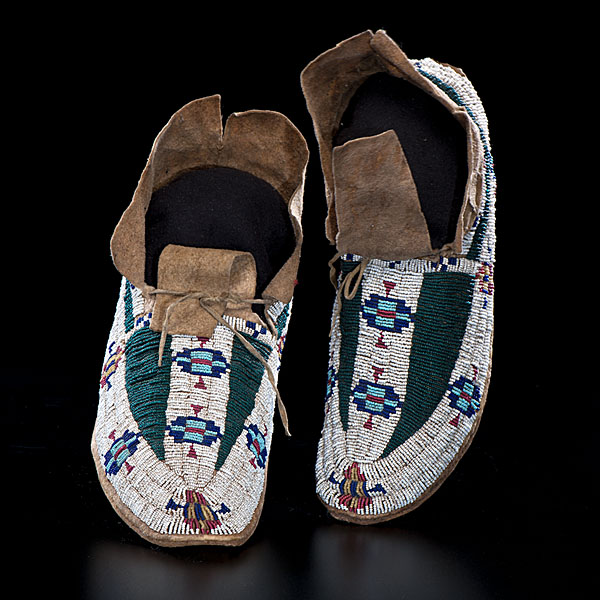 Cheyenne Beaded Hide Moccasins