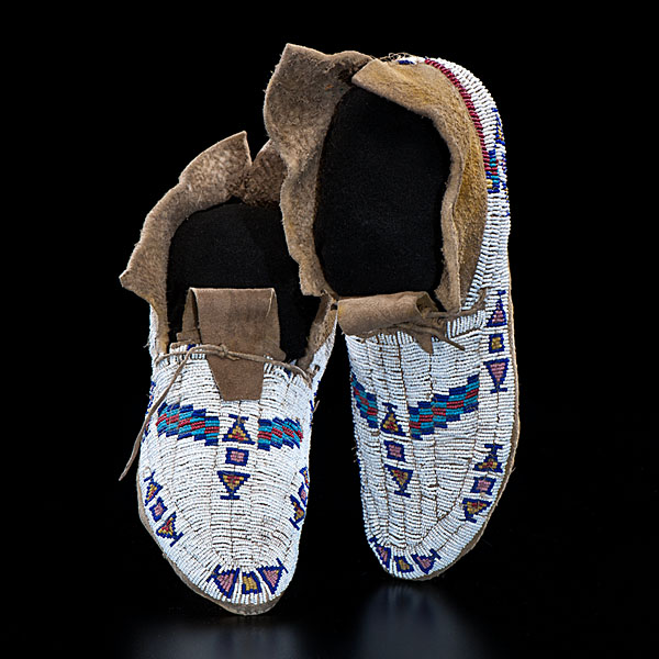 Cheyenne Beaded Hide Moccasins