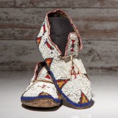 Cheyenne Beaded Hide Moccasins
