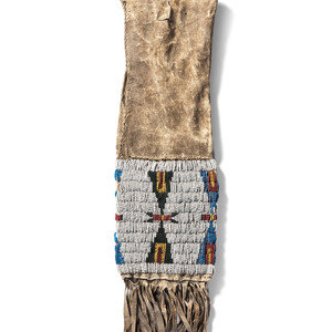 Cheyenne Beaded Hide Tobacco Bag,