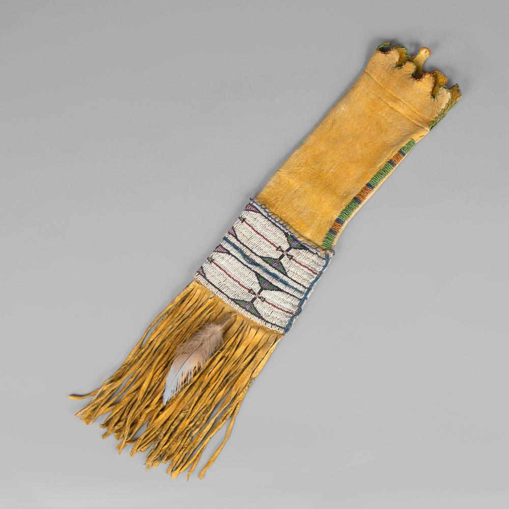 CHEYENNE, BEADED TOBACCO BAG, CA.