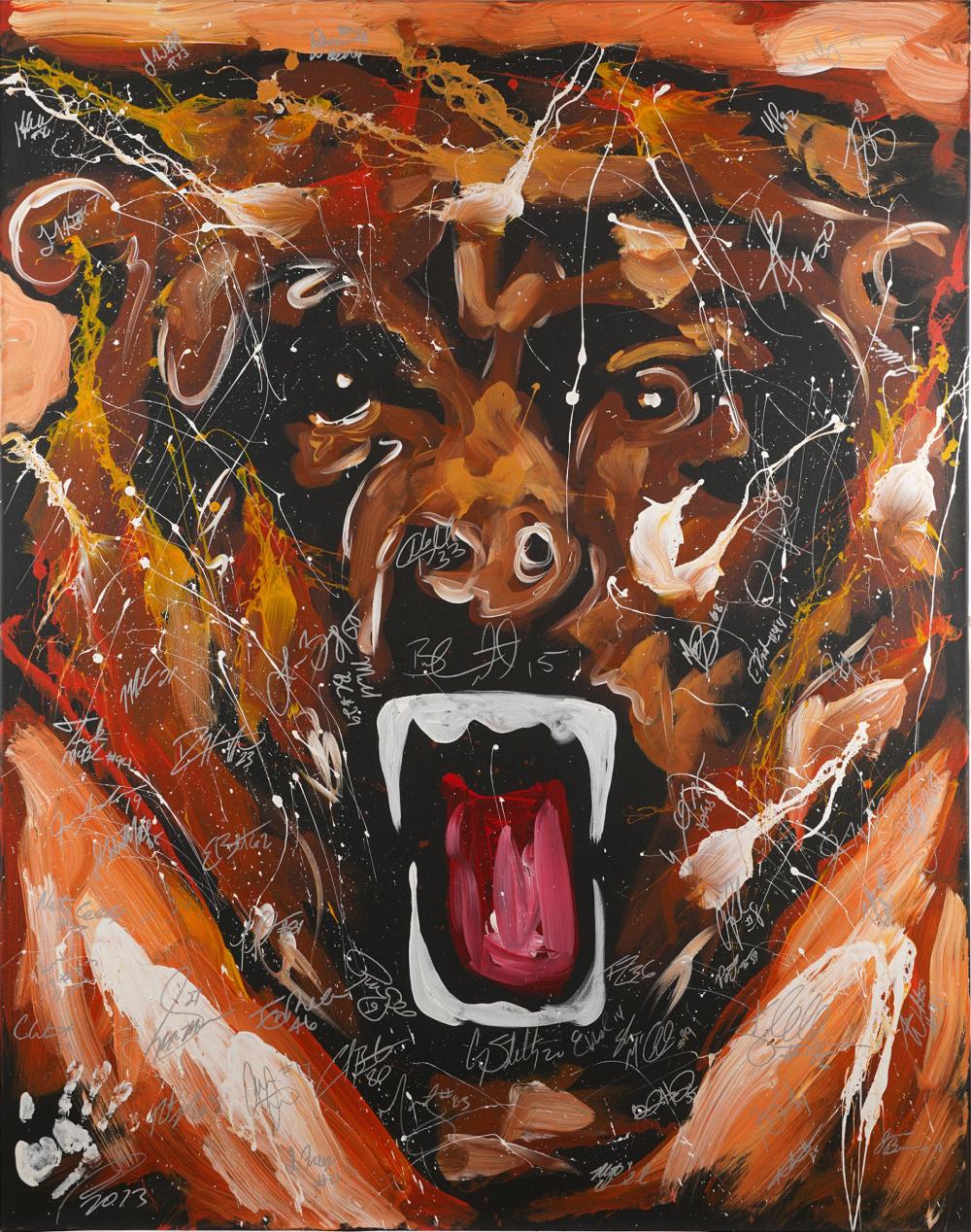 CHICAGO BEARS--SIGNED PAINTING OF A