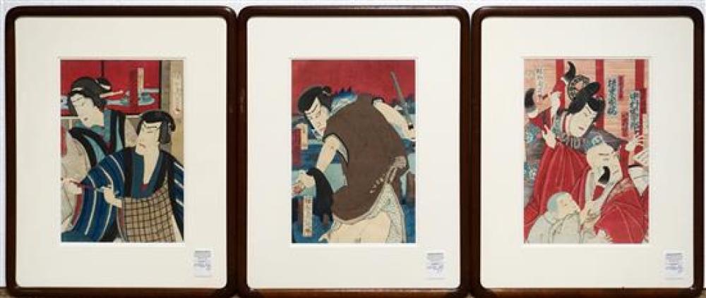 CHIKANOBU, ACTORS, THREE OBAN
