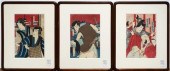 CHIKANOBU, ACTORS, THREE OBAN