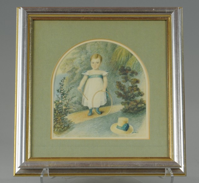 CHILD WITH HOOP TOY WATERCOLOR