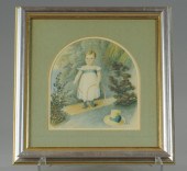 CHILD WITH HOOP TOY WATERCOLOR