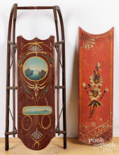 CHILD&#039;S PAINTED PINE SLED