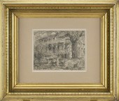 CHILDE HASSAM ETCHING, OLD HOU