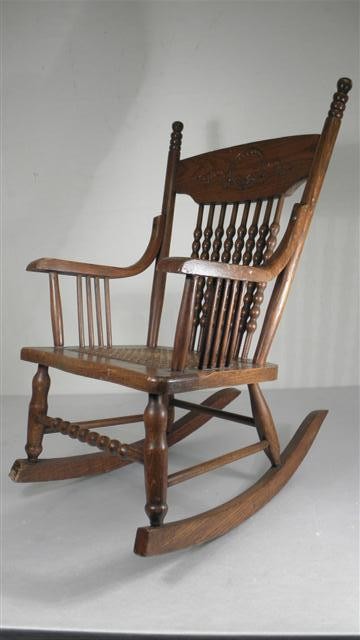 Child's antique oak rocking