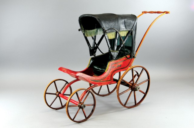 CHILD'S BABY CARRIAGE Painted