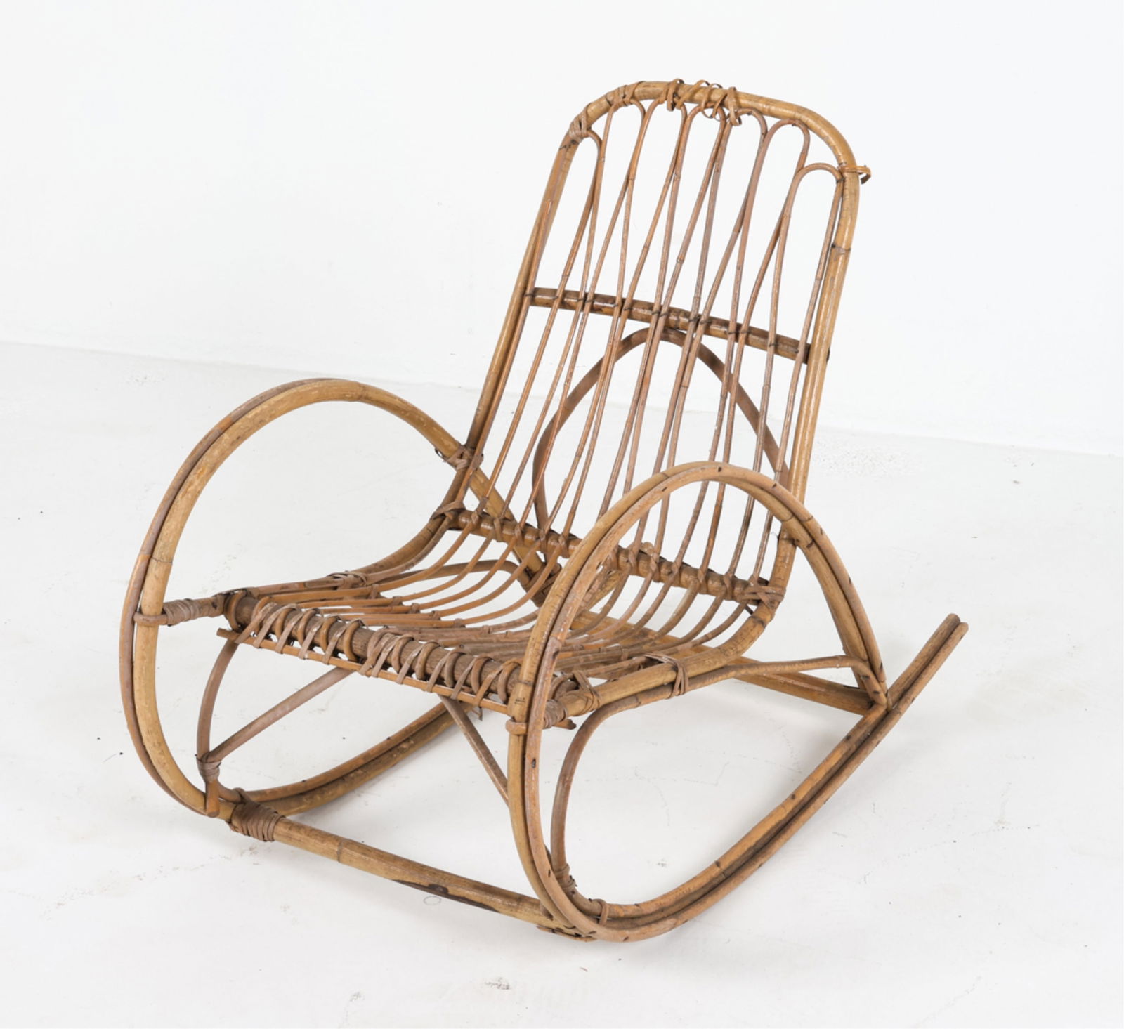 CHILD'S BAMBOO RATTAN ROCKING