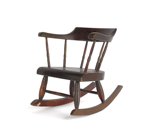 Child's barrelback rocking chair