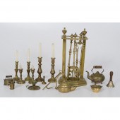 Child's Brass Fireplace Tools