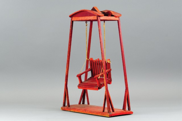 CHILD'S DOLL SWING Wooden support