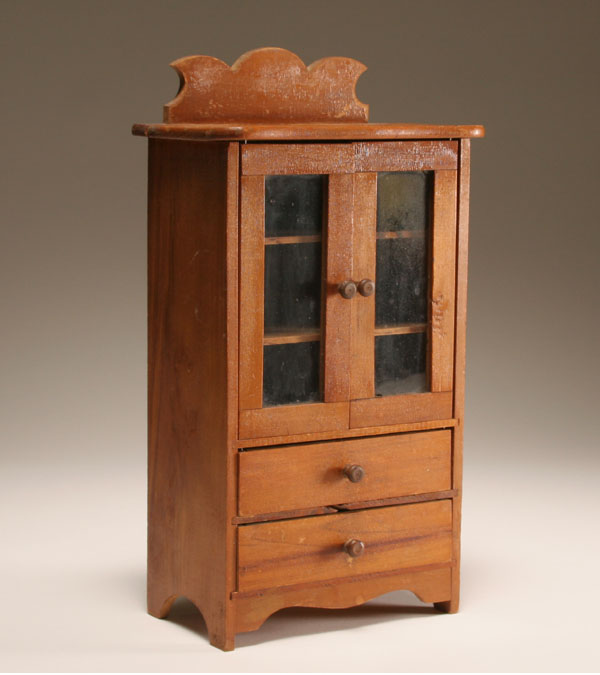Child's glass door kitchen cabinet;