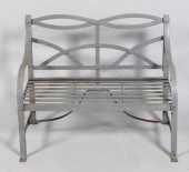 CHILD'S GREY PAINTED IRON GARD