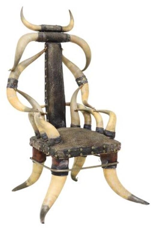 CHILD'S HIGHBACK HORN CHAIR