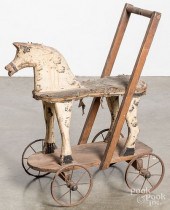 CHILD'S HORSE PUSH TOY, LATE 1