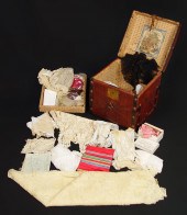 CHILDS LEATHER COVERED WOODEN