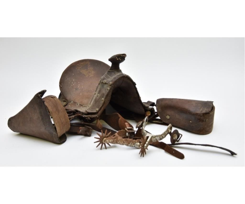 Childs leather western saddle