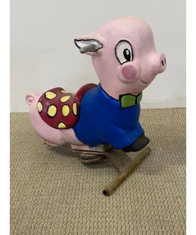 Childs metal pig playground ride,