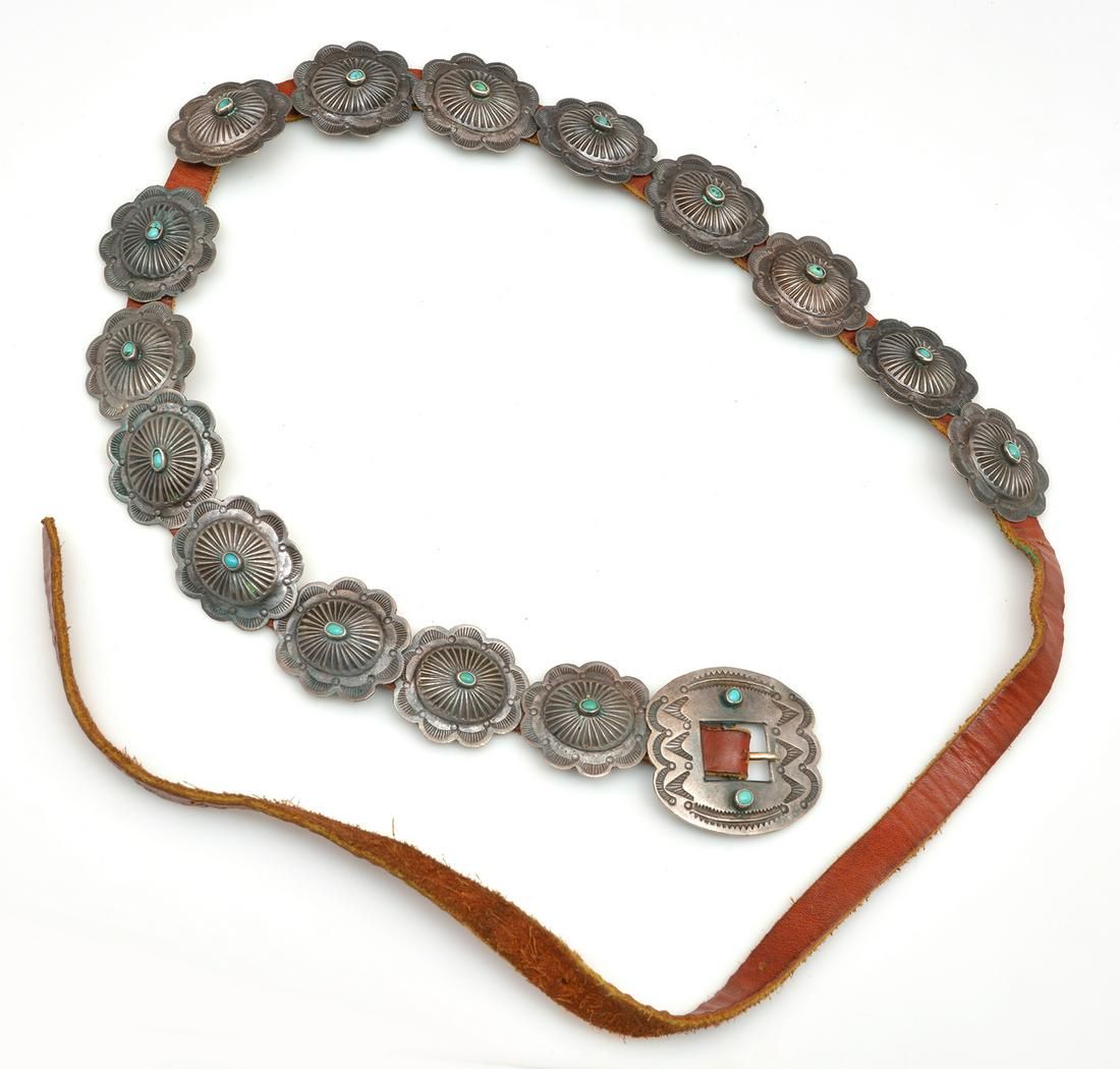 CHILD'S NATIVE AMERICAN CONCHO BELT