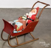 CHILD'S PAINTED PINE PUSH SLED