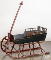 CHILD'S PAINTED PULL SLED, CA.