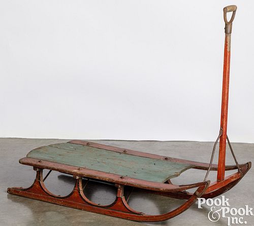 CHILD'S PAINTED PULL SLED, LATE