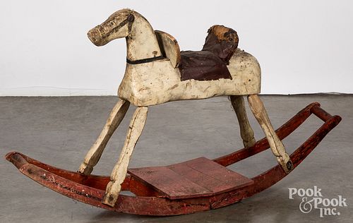 CHILD'S PAINTED ROCKING HORSE, 19TH