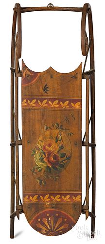 CHILD'S PAINTED SLED, 19TH