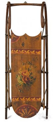 CHILD'S PAINTED SLED, 19TH C.C