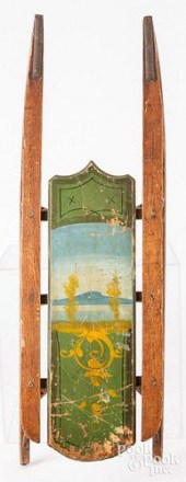 CHILD'S PAINTED SLED, 19TH C.C