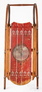 CHILD'S PAINTED SLED, 19TH C.C