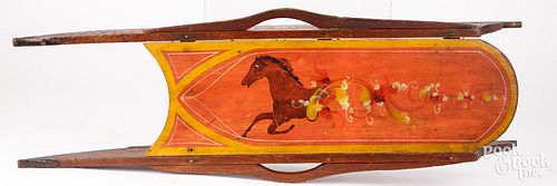 CHILD'S PAINTED SLED, 19TH