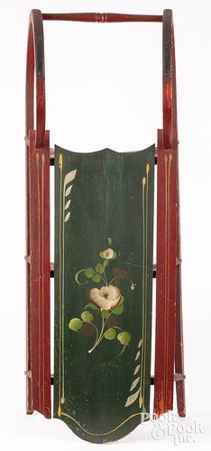 CHILD'S PAINTED SLED, 19TH