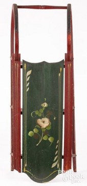 CHILD'S PAINTED SLED, 19TH C.C